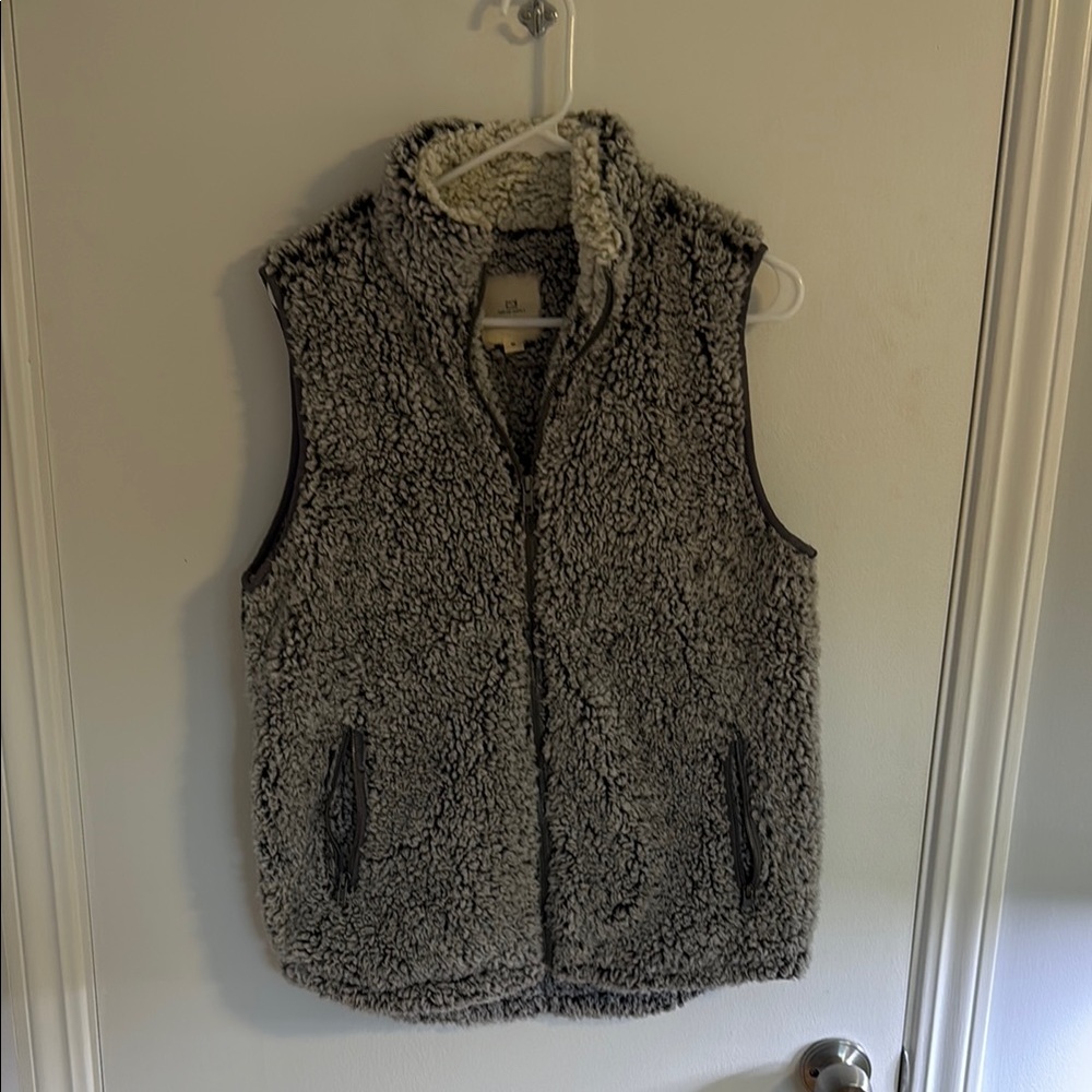 Gray Sherpa Fleece Vest